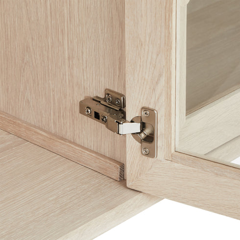 Porto Wandschrank mit LED-Beleuchtung - 212 cm breit - Eiche Weiß geöltes